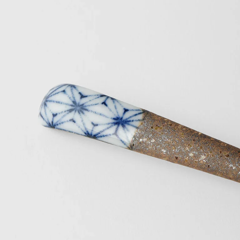 Indigo Asanoha design small bisque spoon 12.5cm - Image 3