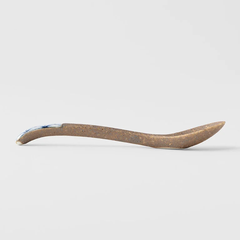 Indigo Asanoha design small bisque spoon 12.5cm - Image 4