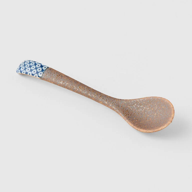 Indigo Shibori Design small bisque spoon 12.5cm