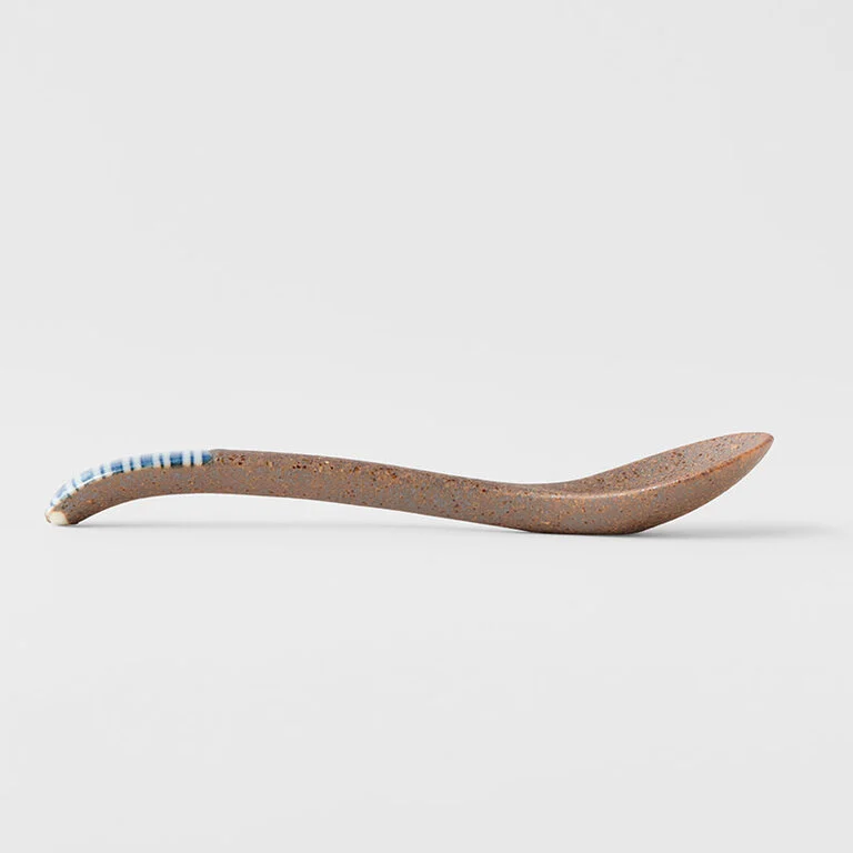Indigo Stripe design small bisque spoon 12.5cm - Image 4