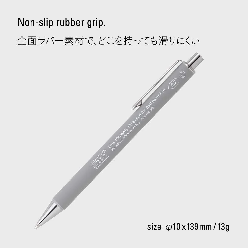 Stalogy Smooth Low-Viscosity Ballpoint Pen 0.7mm, Grey - Image 4