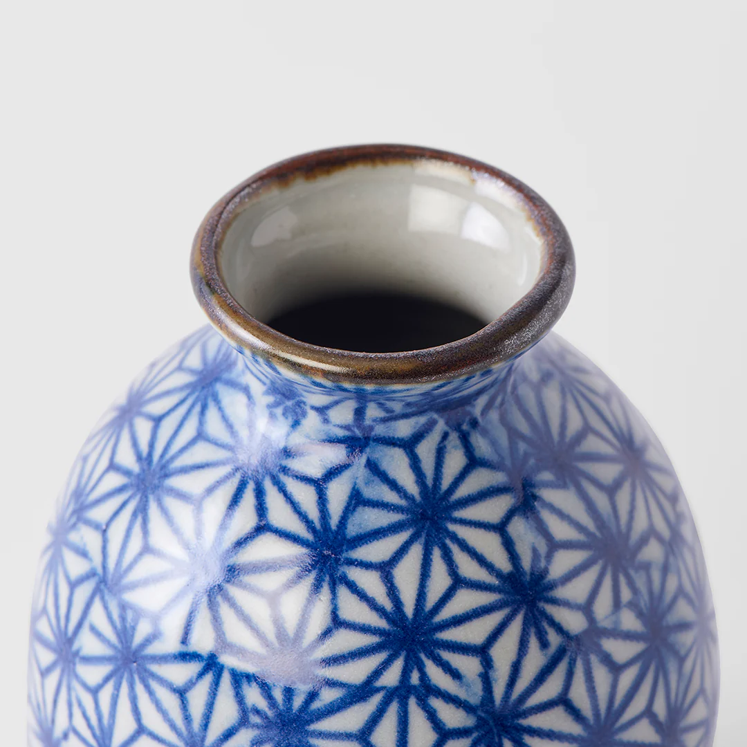 Indigo Ikat Starburst sake jug 300ml - Image 3