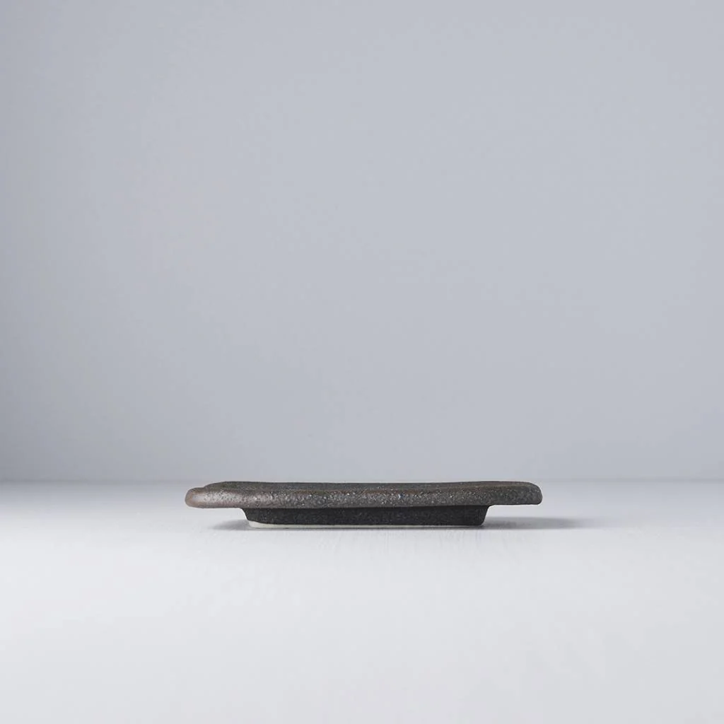 Stone Black textured rectangular platter 16cm - Image 3