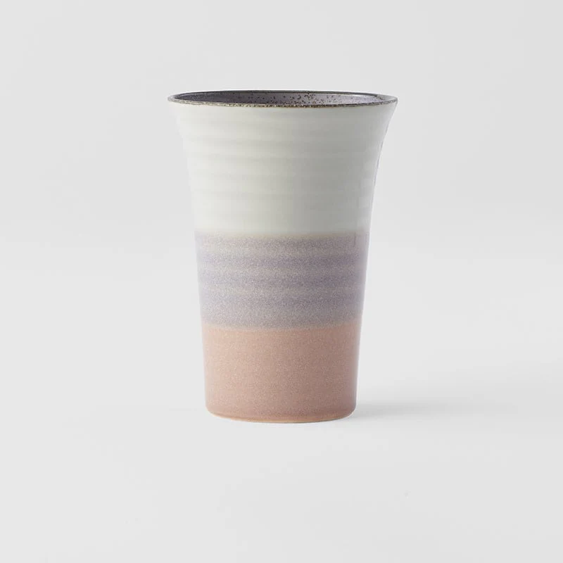 Sushi mug fluted pink white dark inner 250ml - Image 4