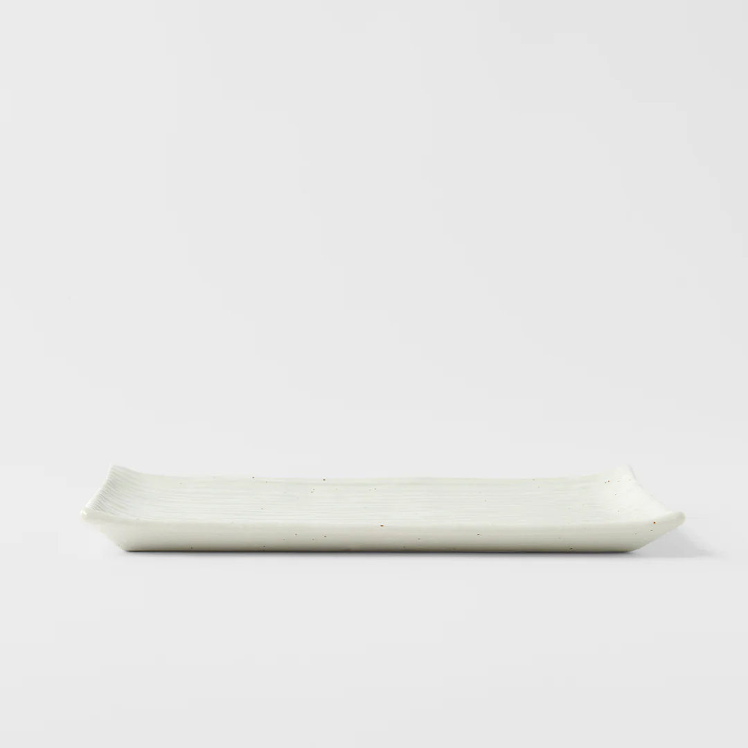 Sushi Plate White Contour Glaze 24cm - Image 3