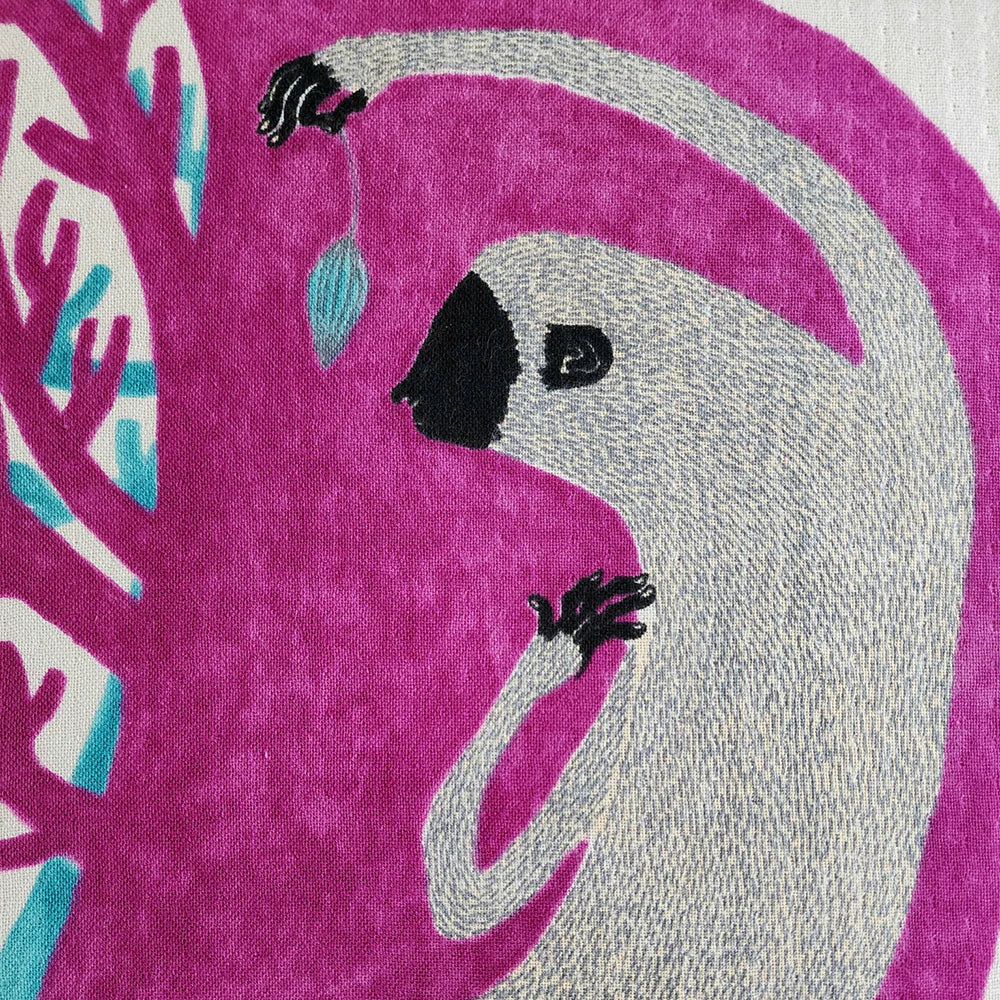 Tea Towel: Curious Monkey/Pink 45x70cm - Image 2