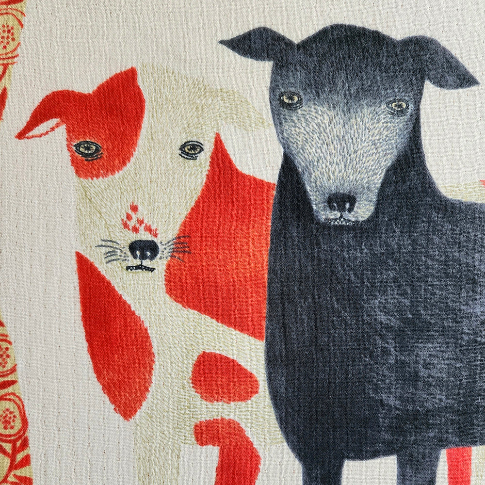 Tea Towel: Black Dog Chalk and Red Spotted Dog/ Red 45x70cm - Image 2