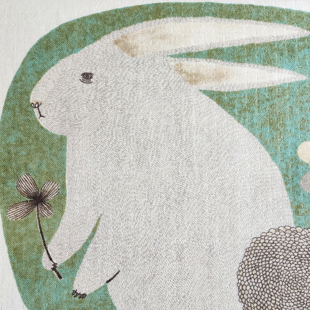 Tea Towel: Rabbit (In the Grass Pool)/Green 45x70cm - Image 2