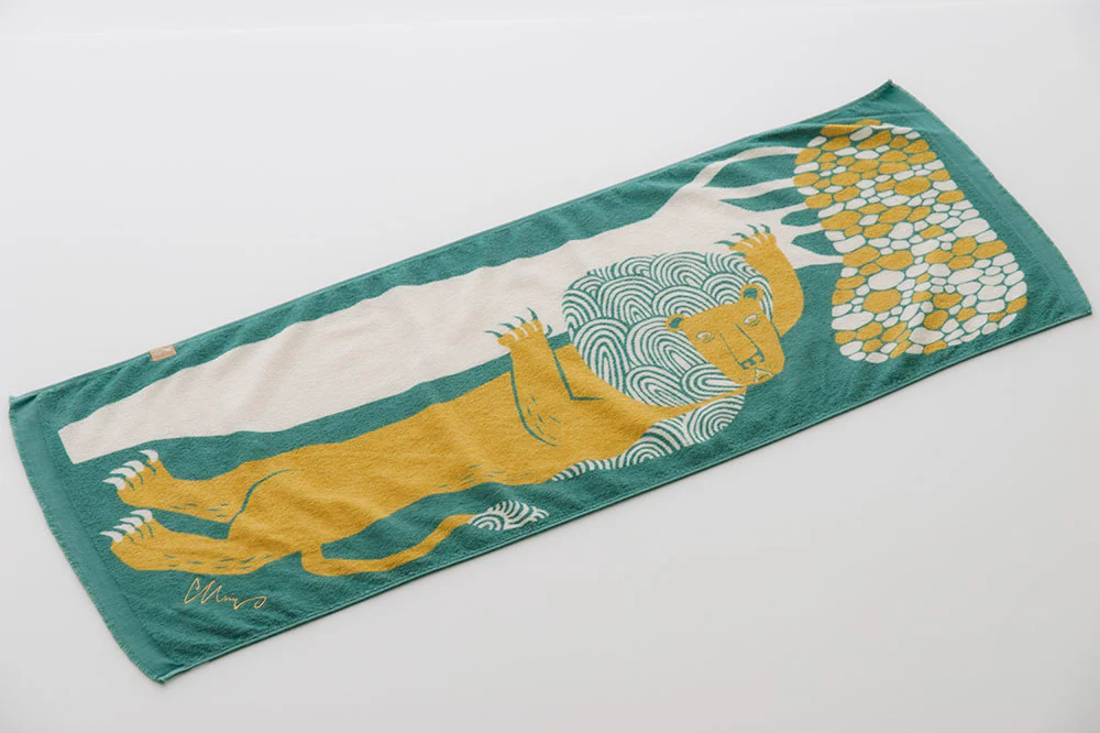 Towel Tenugui: Frustrated Lonely Lion 90x34cm - Image 2