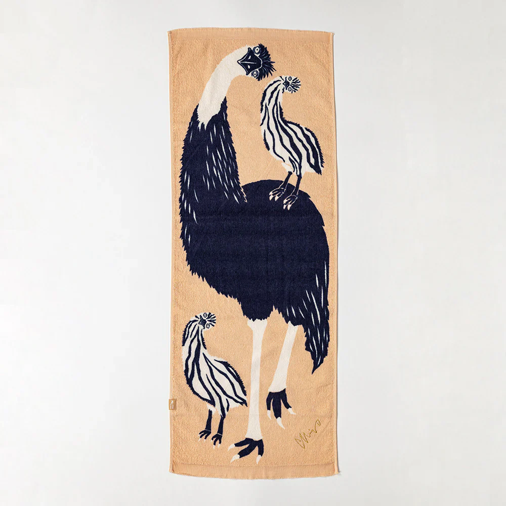 Towel Tenugui: Wonderful Emu Family 90x34cm