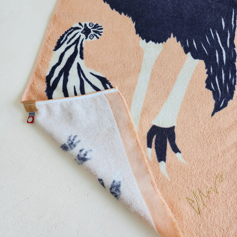 Towel Tenugui: Wonderful Emu Family 90x34cm - Image 3