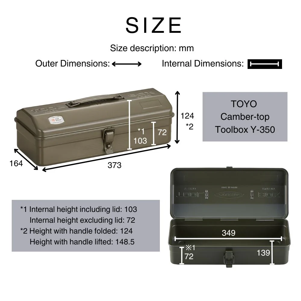 Toyo Steel Camber-top Toolbox Y-350 Blue - Image 7