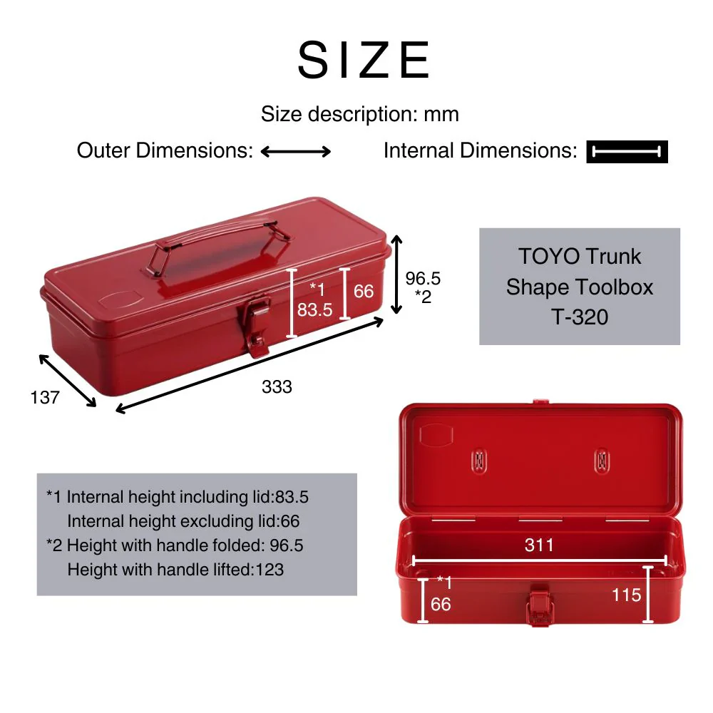 Toyo Steel Trunk Shape Toolbox T-320 Mustard - Image 4