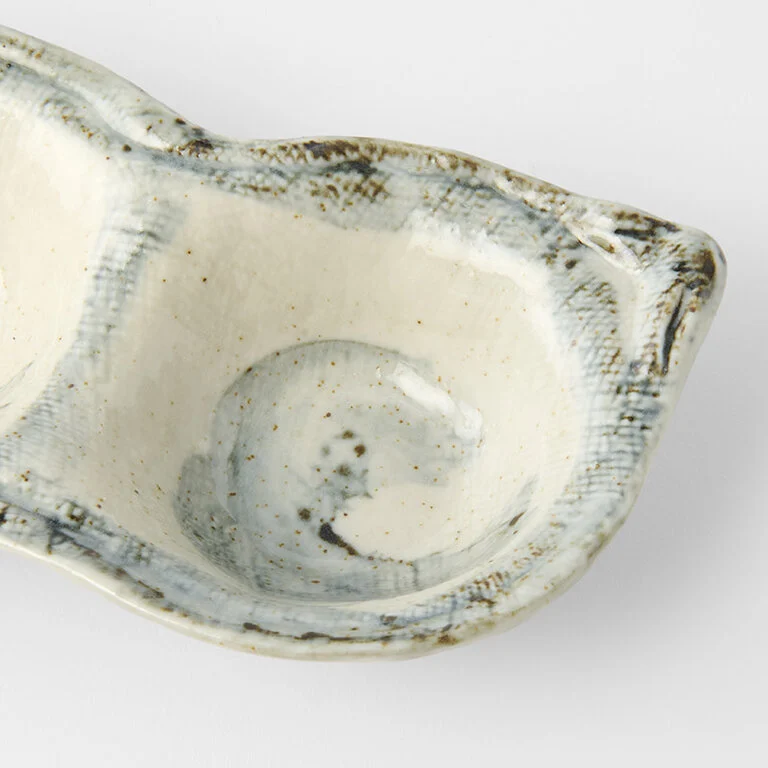 Blue & White triple pod sauce dish 27cm - Image 4