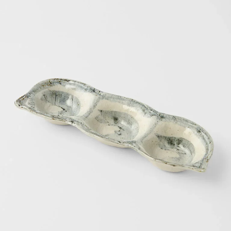 Blue & White triple pod sauce dish 27cm - Image 5