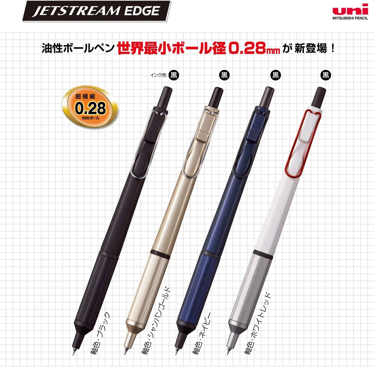 Uni Jetstream Edge 0.28mm Oil-based Pen- Champagne Gold - Image 3