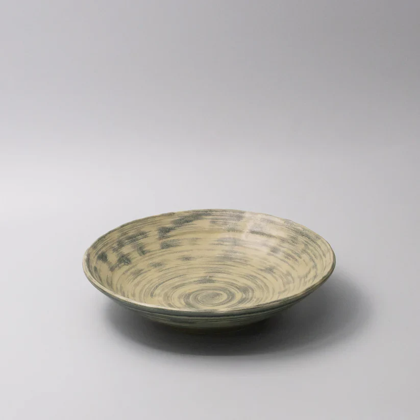 Washed Fern Shallow Open Bowl 24cm