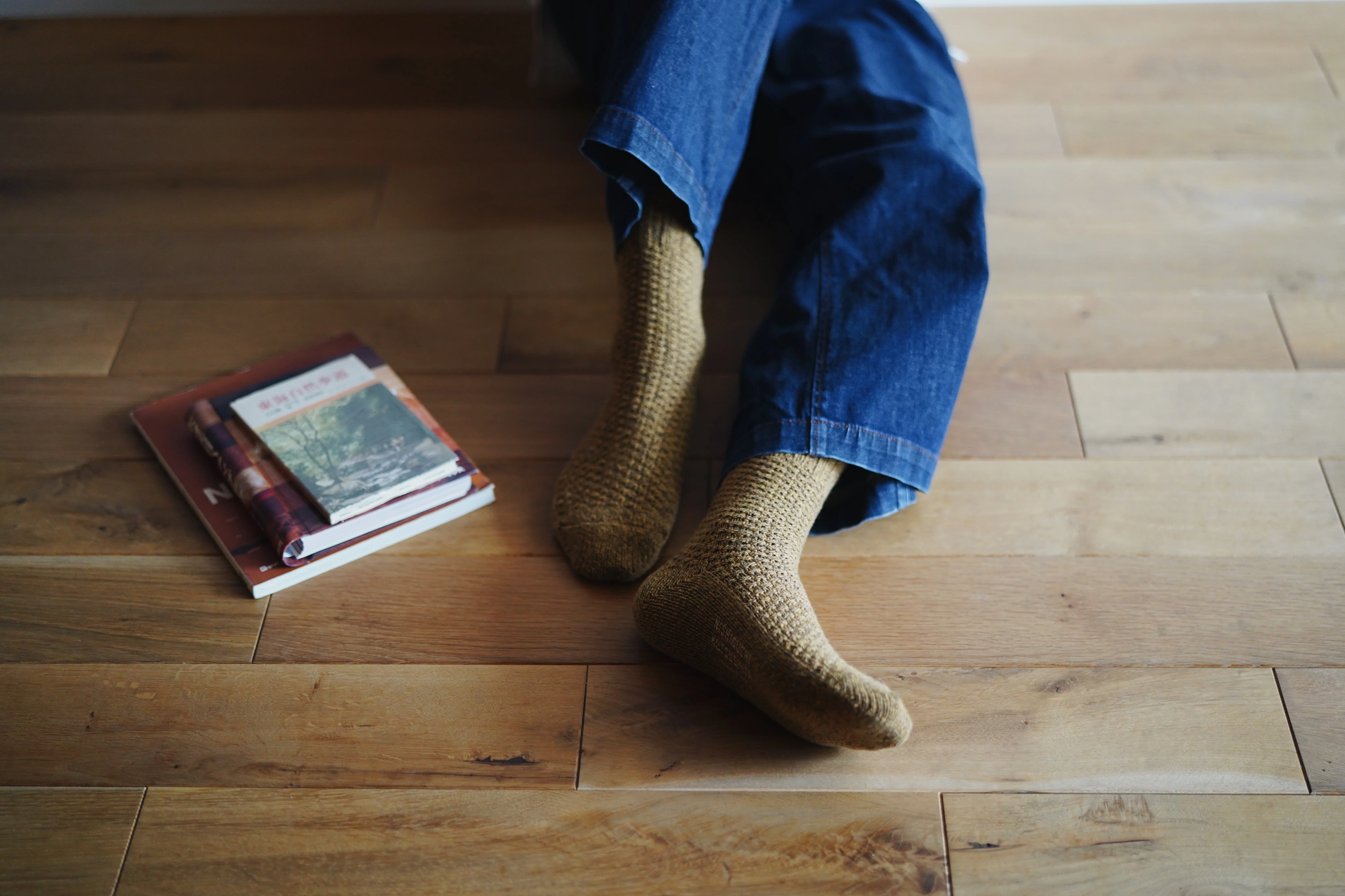 Wool Cotton Boots Socks - Mustard - Image 3