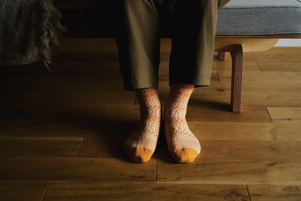 Wool Jacquard Socks - Lantern Orange - Image 5